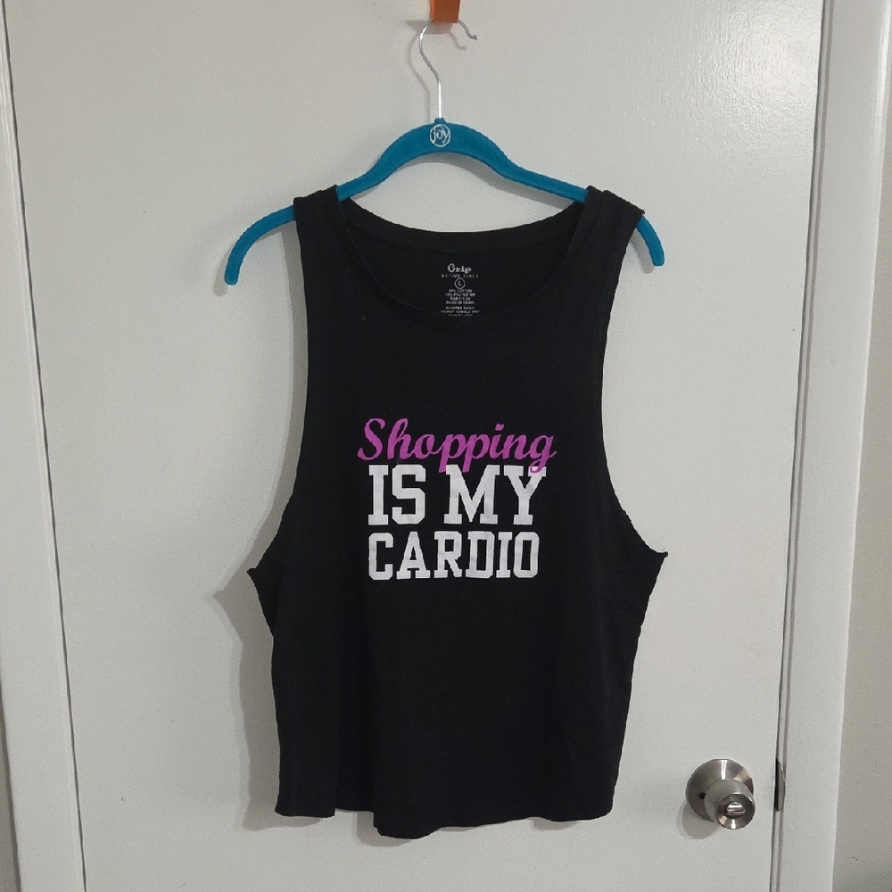 Black Tank Top - Shopping Is My Cardio